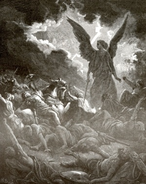 De verderfengel in het leger van Assyrië