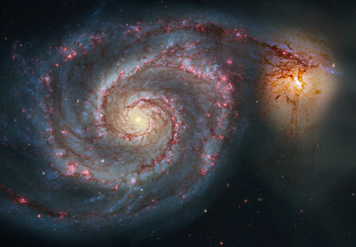 De Draaikolk-nevel (M51) in het sterrenbeeld Jachthonden